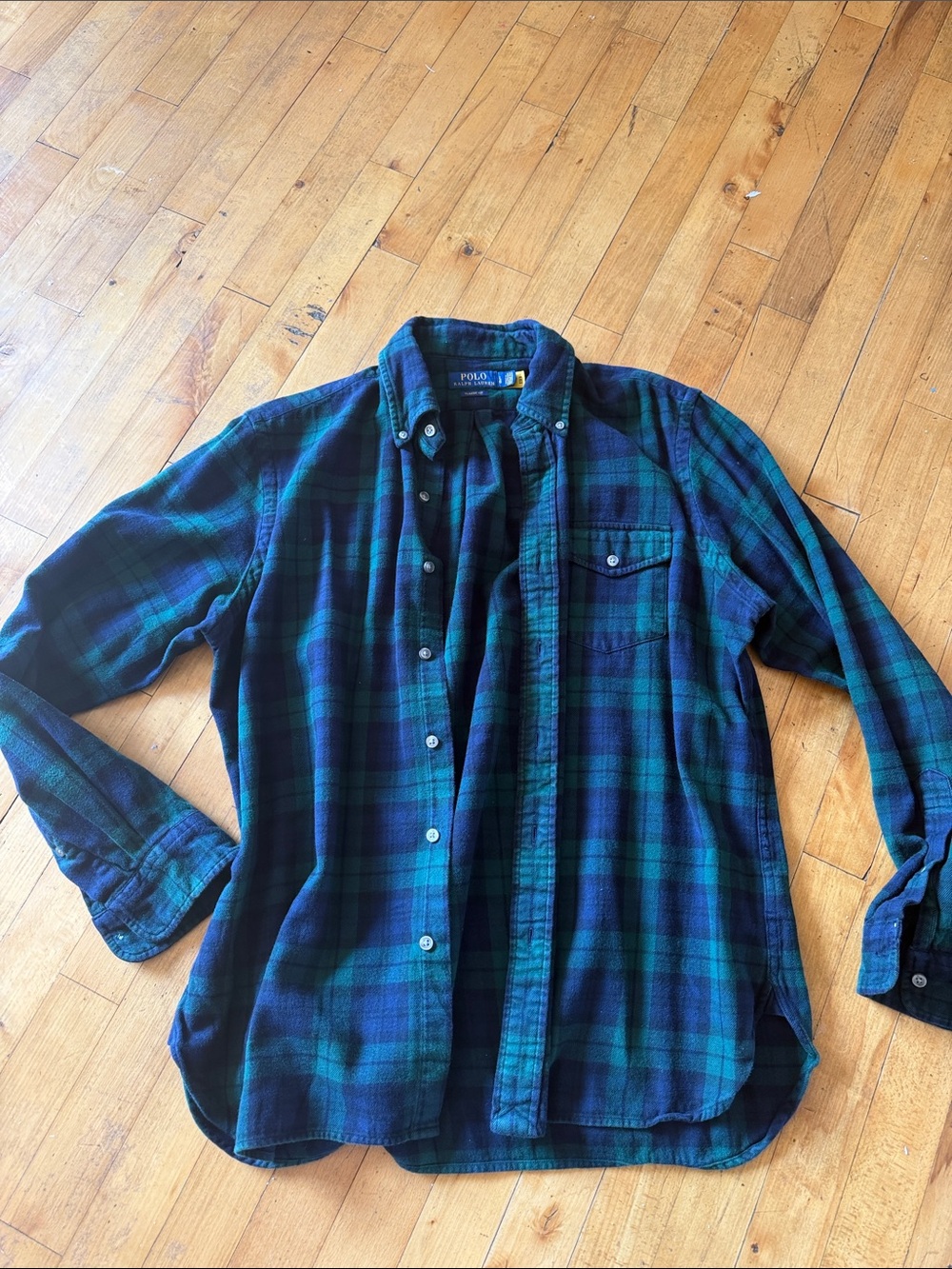 Polo by Ralph Lauren Blue & Green Plaid Button-Down Shirt